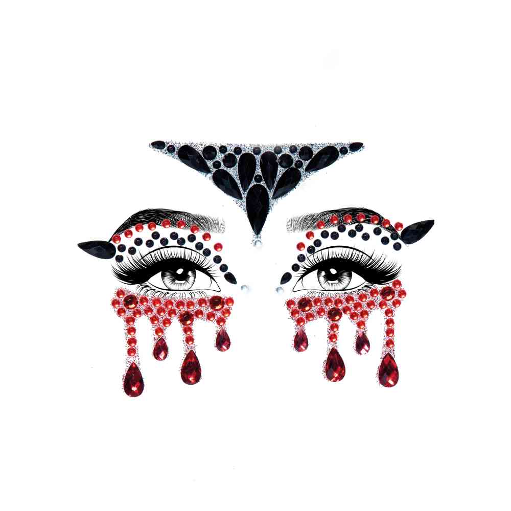 Leg Avenue - Vampire Face Jewel Diamond Sticker - Multicolours